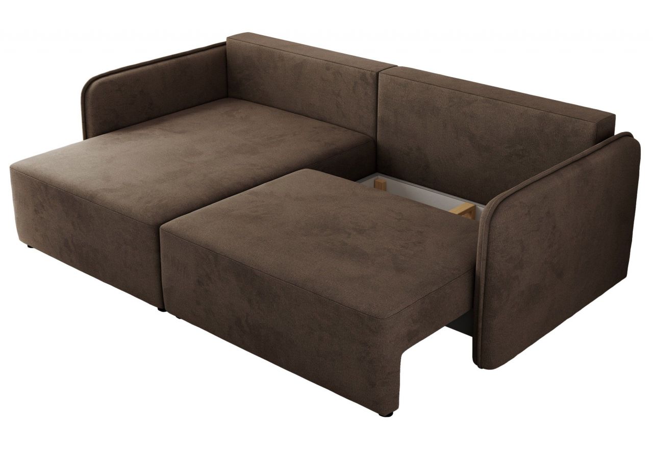 Narożnik MESTO L - strona lewa - brązowy, welvet