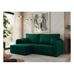 Narożnik MESTO L - strona lewa - ciemnozielony, welvet