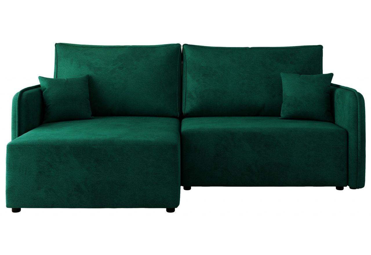 Narożnik MESTO L - strona lewa - ciemnozielony, welvet