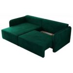 Narożnik MESTO L - strona lewa - ciemnozielony, welvet