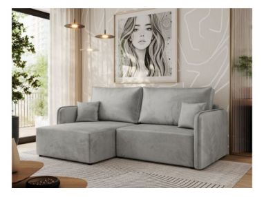 Narożnik MESTO L - strona lewa - jasnoszary, welvet