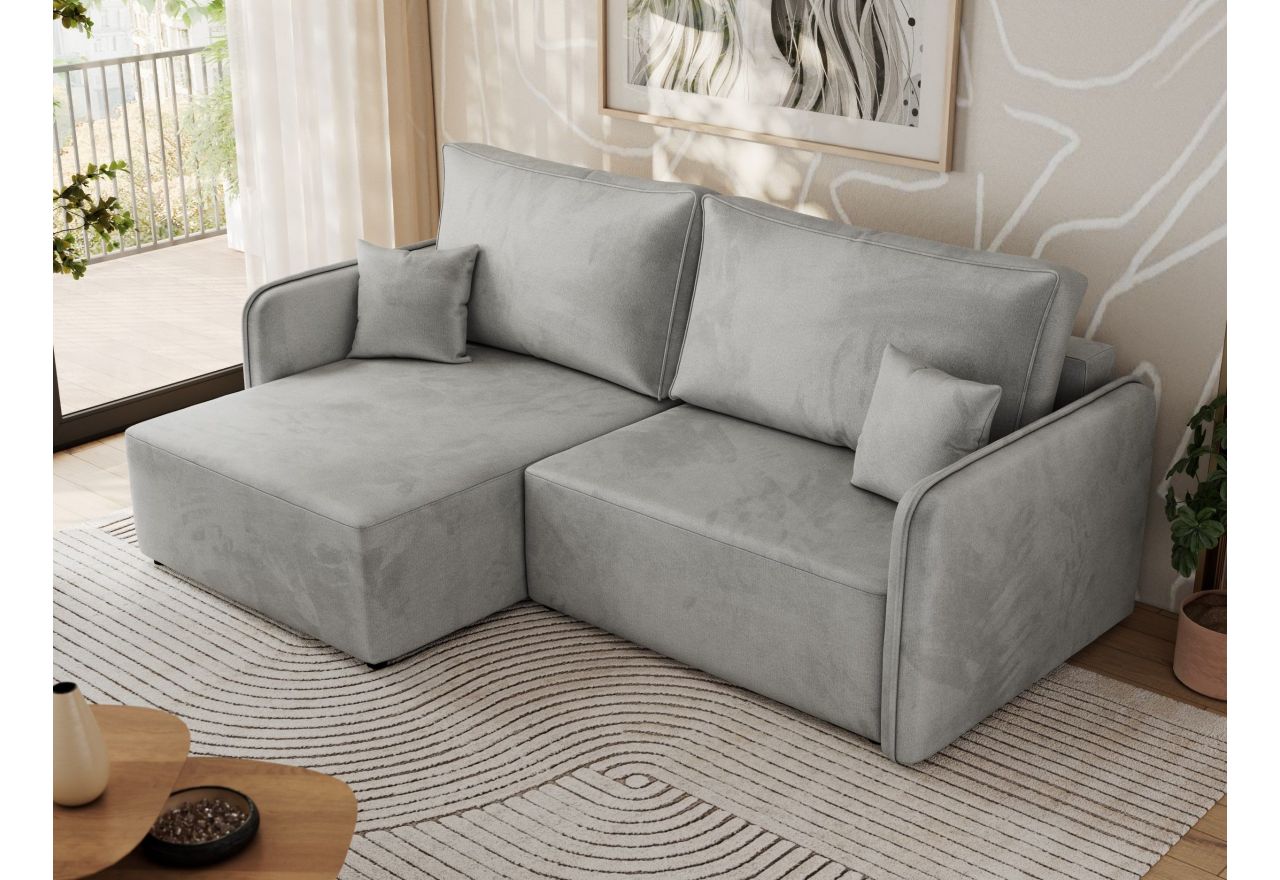 Narożnik MESTO L - strona lewa - jasnoszary, welvet