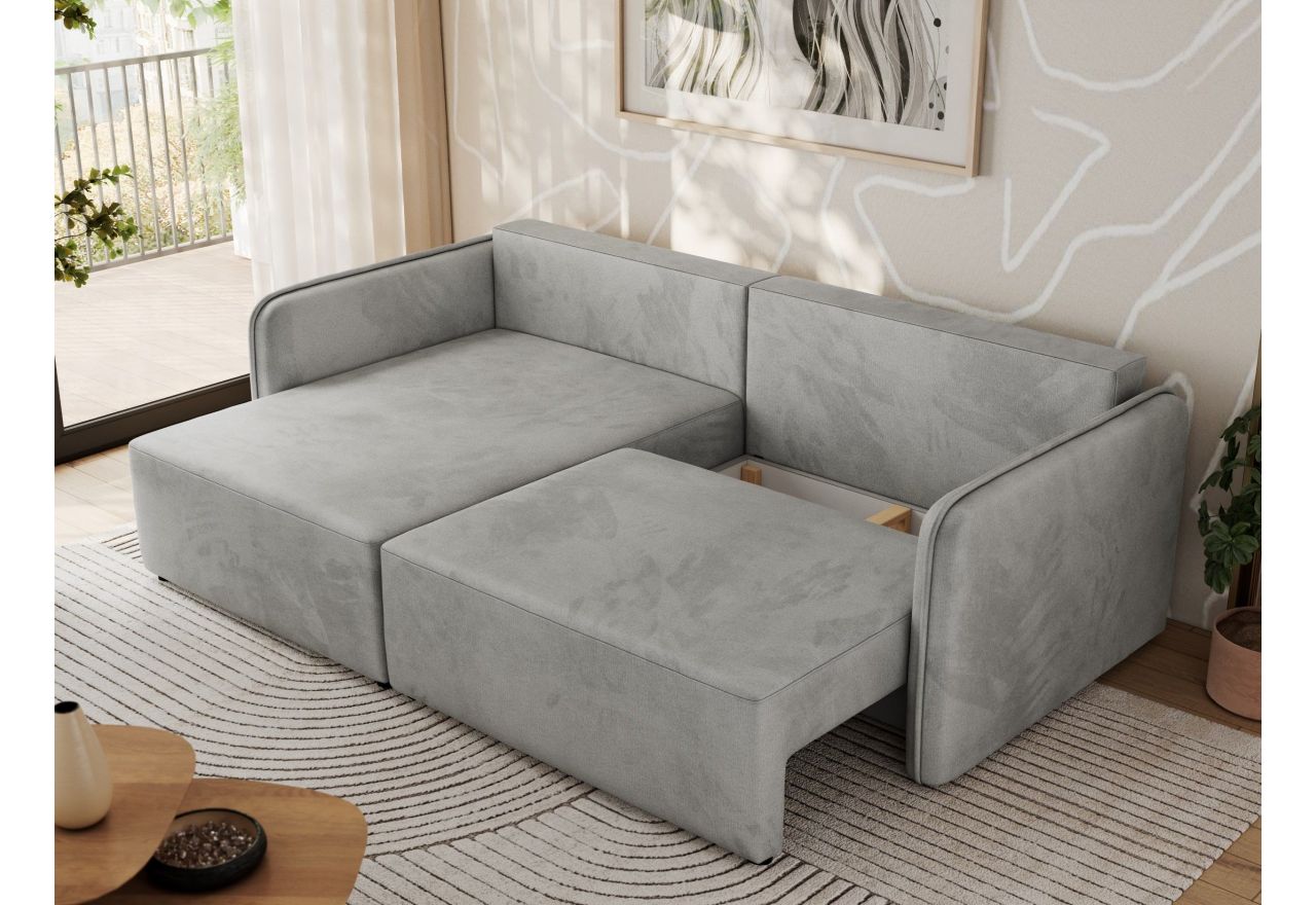 Narożnik MESTO L - strona lewa - jasnoszary, welvet