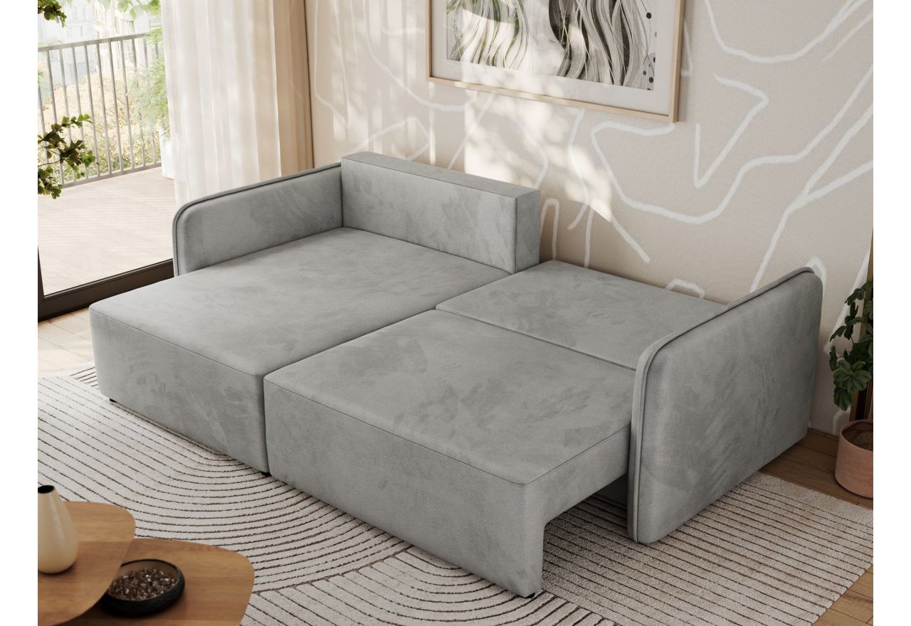 Narożnik MESTO L - strona lewa - jasnoszary, welvet