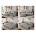 Narożnik MESTO L - strona lewa - jasnoszary, welvet