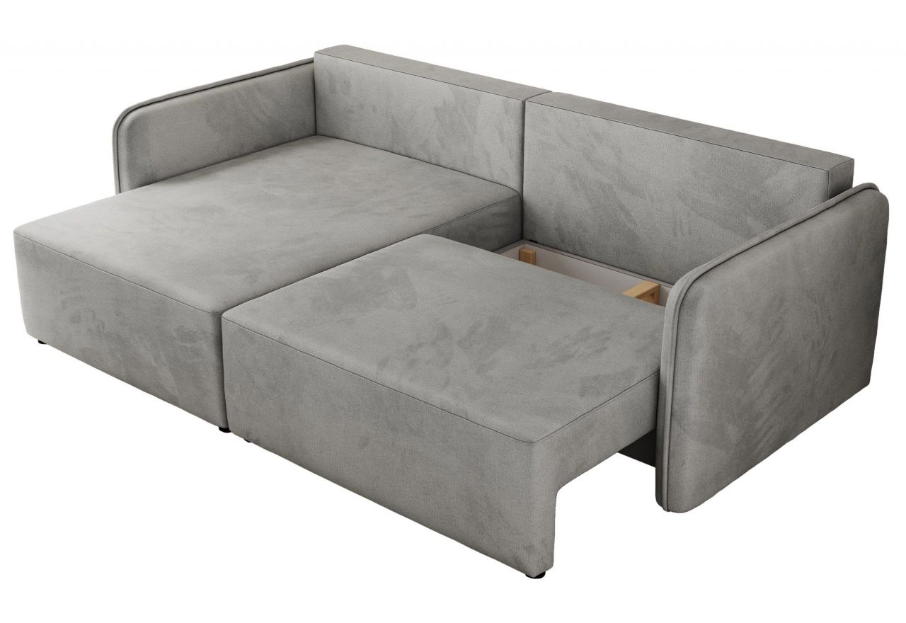 Narożnik MESTO L - strona lewa - jasnoszary, welvet