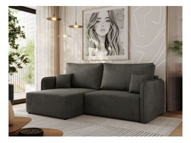 Narożnik MESTO L - strona lewa - ciemnoszary, welvet