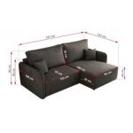 Narożnik MESTO L - strona lewa - ciemnoszary, welvet