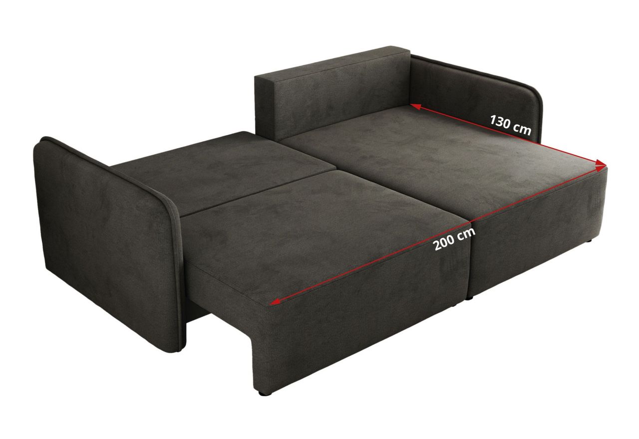 Narożnik MESTO L - strona lewa - ciemnoszary, welvet