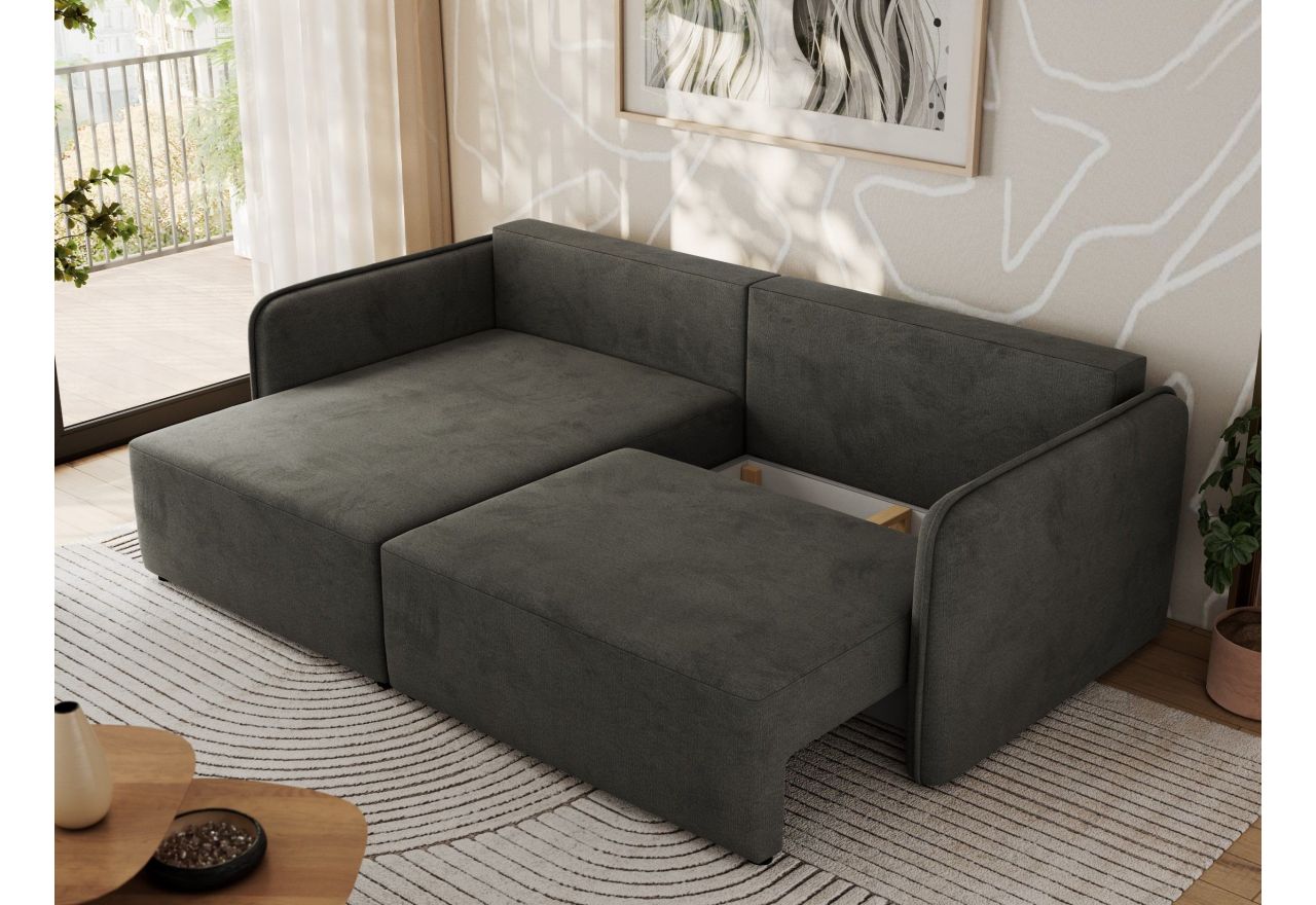 Narożnik MESTO L - strona lewa - ciemnoszary, welvet