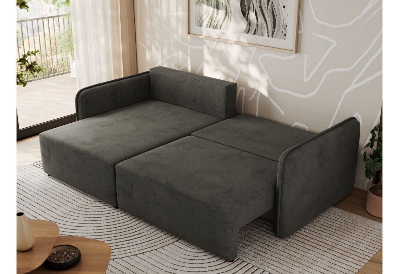 Narożnik MESTO L - strona lewa - ciemnoszary, welvet