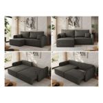 Narożnik MESTO L - strona lewa - ciemnoszary, welvet