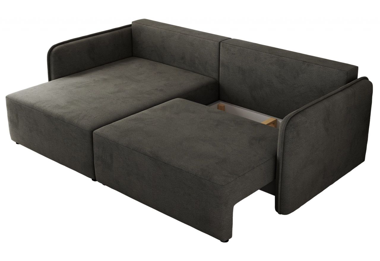 Narożnik MESTO L - strona lewa - ciemnoszary, welvet