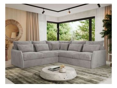 Narożnik VERSO L - uniwersalny - jasnoszary, plusz