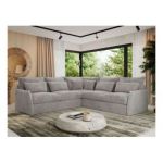 Narożnik VERSO L - uniwersalny - jasnoszary, plusz