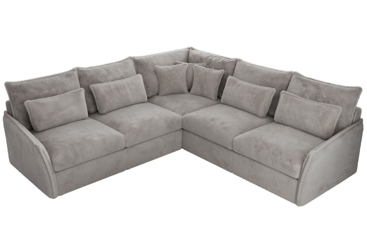 Narożnik VERSO L - uniwersalny - jasnoszary, plusz