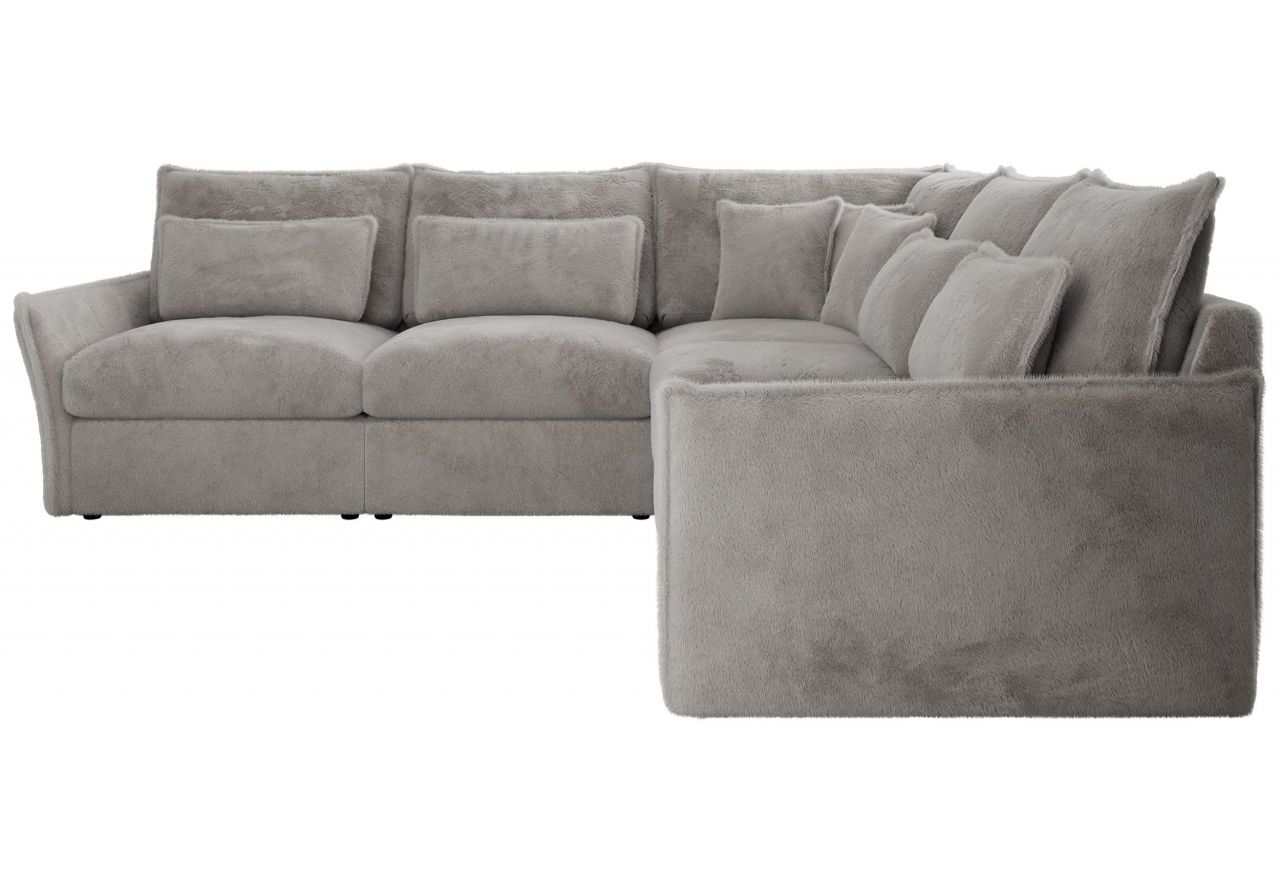 Narożnik VERSO L - uniwersalny - jasnoszary, plusz