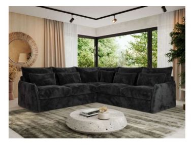 Narożnik VERSO L - uniwersalny - ciemnoszary, plusz