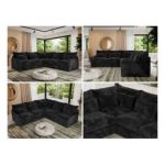 Narożnik VERSO L - uniwersalny - ciemnoszary, plusz