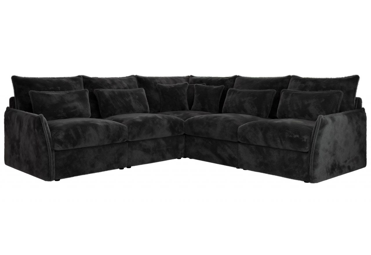 Narożnik VERSO L - uniwersalny - ciemnoszary, plusz