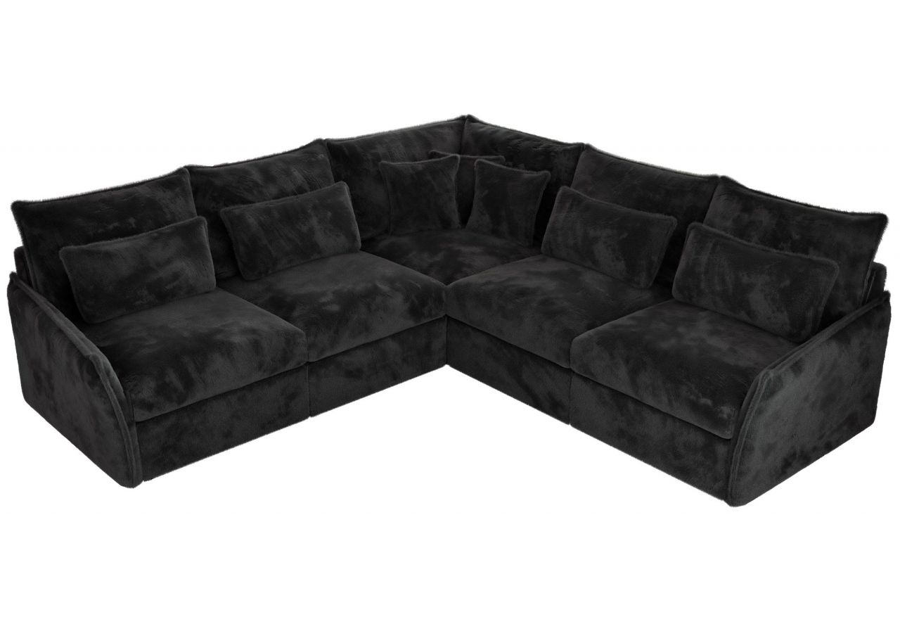 Narożnik VERSO L - uniwersalny - ciemnoszary, plusz