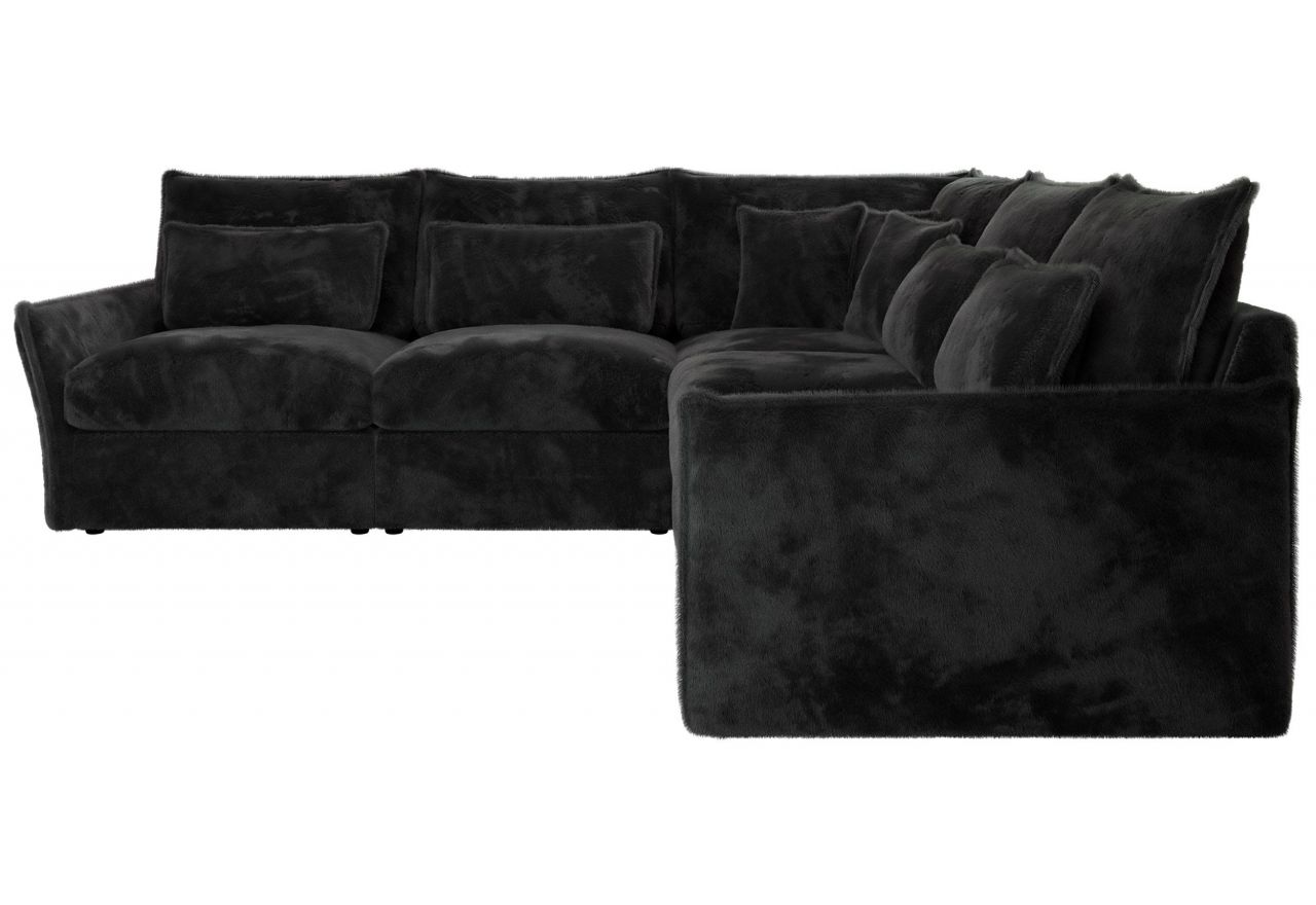 Narożnik VERSO L - uniwersalny - ciemnoszary, plusz