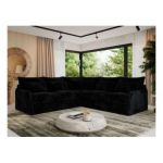 Narożnik VERSO L - uniwersalny - czarny, plusz