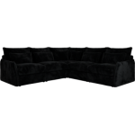 Narożnik VERSO L - uniwersalny - czarny, plusz