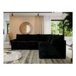 Narożnik VERSO L - uniwersalny - czarny, plusz