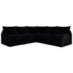 Narożnik VERSO L - uniwersalny - czarny, plusz