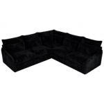 Narożnik VERSO L - uniwersalny - czarny, plusz