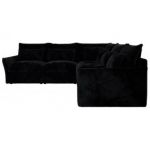 Narożnik VERSO L - uniwersalny - czarny, plusz