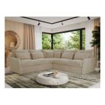 Narożnik VERSO L - uniwersalny - kremowy, plusz