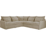 Narożnik VERSO L - uniwersalny - kremowy, plusz