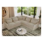 Narożnik VERSO L - uniwersalny - kremowy, plusz