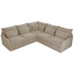 Narożnik VERSO L - uniwersalny - kremowy, plusz