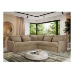 Narożnik VERSO L - uniwersalny - beżowy, plusz