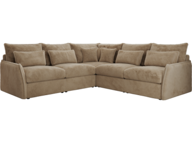 Narożnik VERSO L - uniwersalny - beżowy, plusz