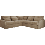 Narożnik VERSO L - uniwersalny - beżowy, plusz