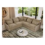 Narożnik VERSO L - uniwersalny - beżowy, plusz