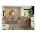 Narożnik VERSO L - uniwersalny - beżowy, plusz