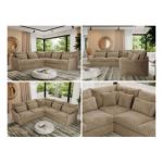 Narożnik VERSO L - uniwersalny - beżowy, plusz