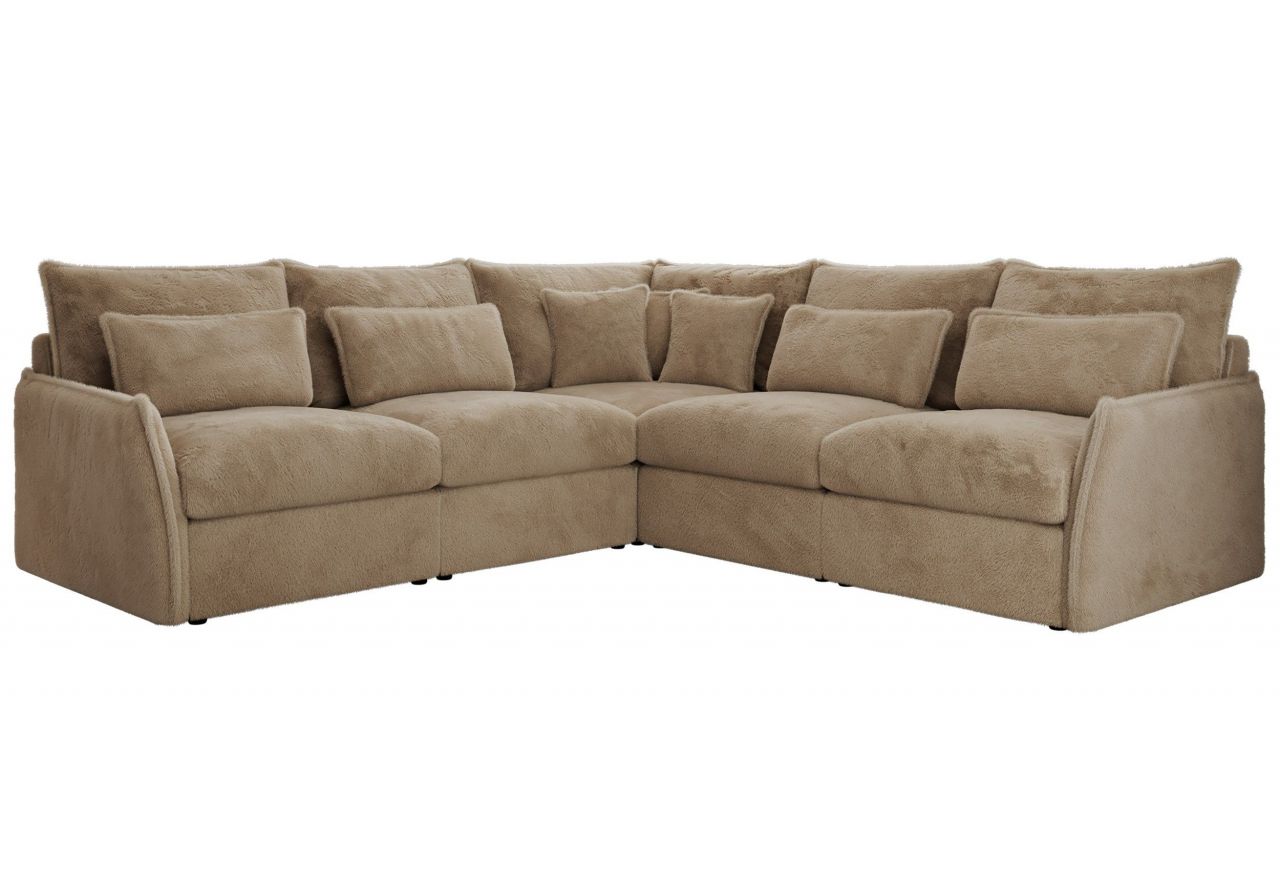 Narożnik VERSO L - uniwersalny - beżowy, plusz