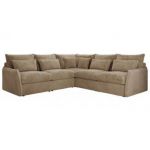 Narożnik VERSO L - uniwersalny - beżowy, plusz