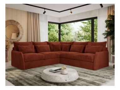 Narożnik VERSO L - uniwersalny - pomarańczowy, plusz