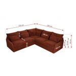 Narożnik VERSO L - uniwersalny - pomarańczowy, plusz