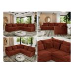 Narożnik VERSO L - uniwersalny - pomarańczowy, plusz