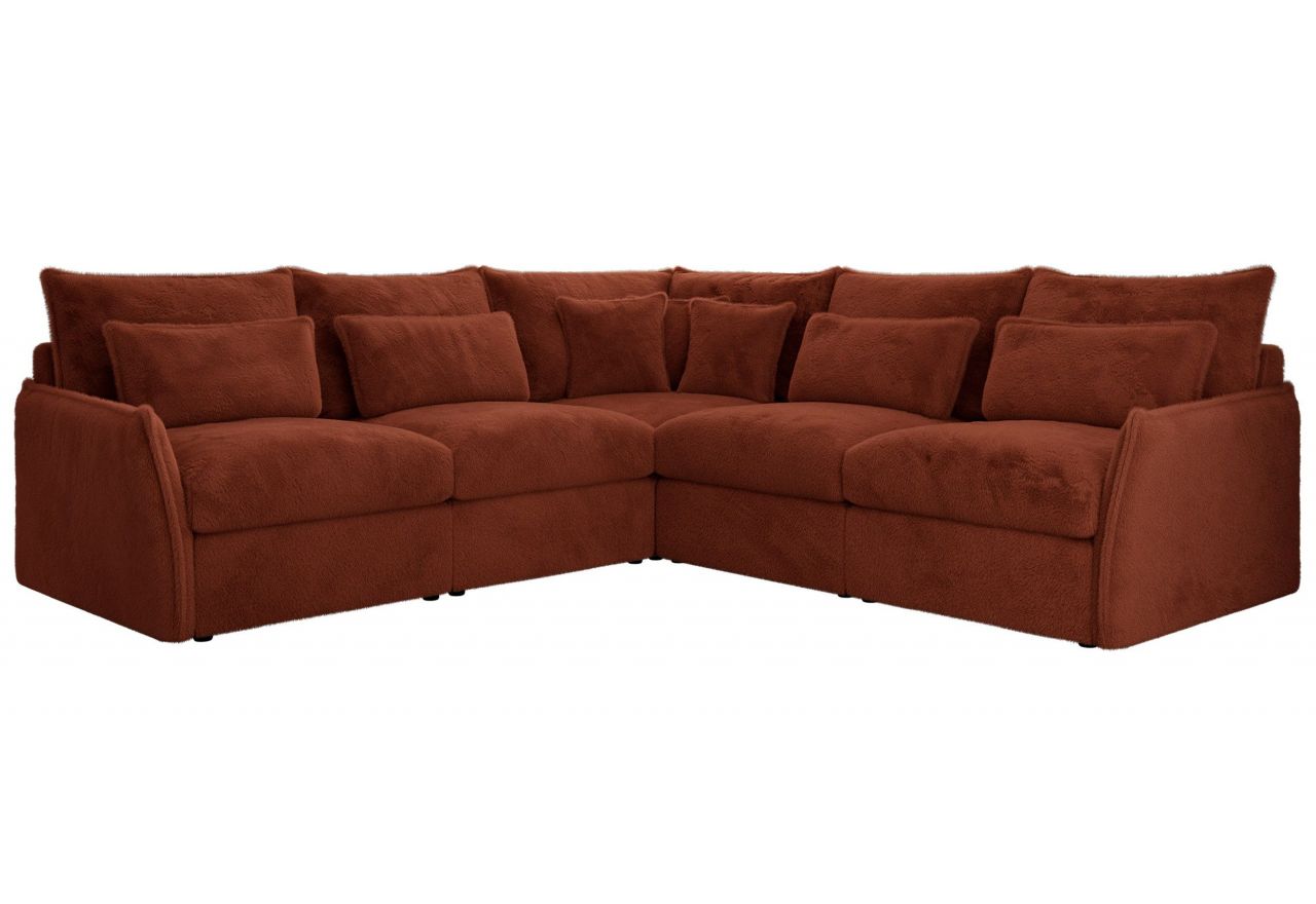 Narożnik VERSO L - uniwersalny - pomarańczowy, plusz