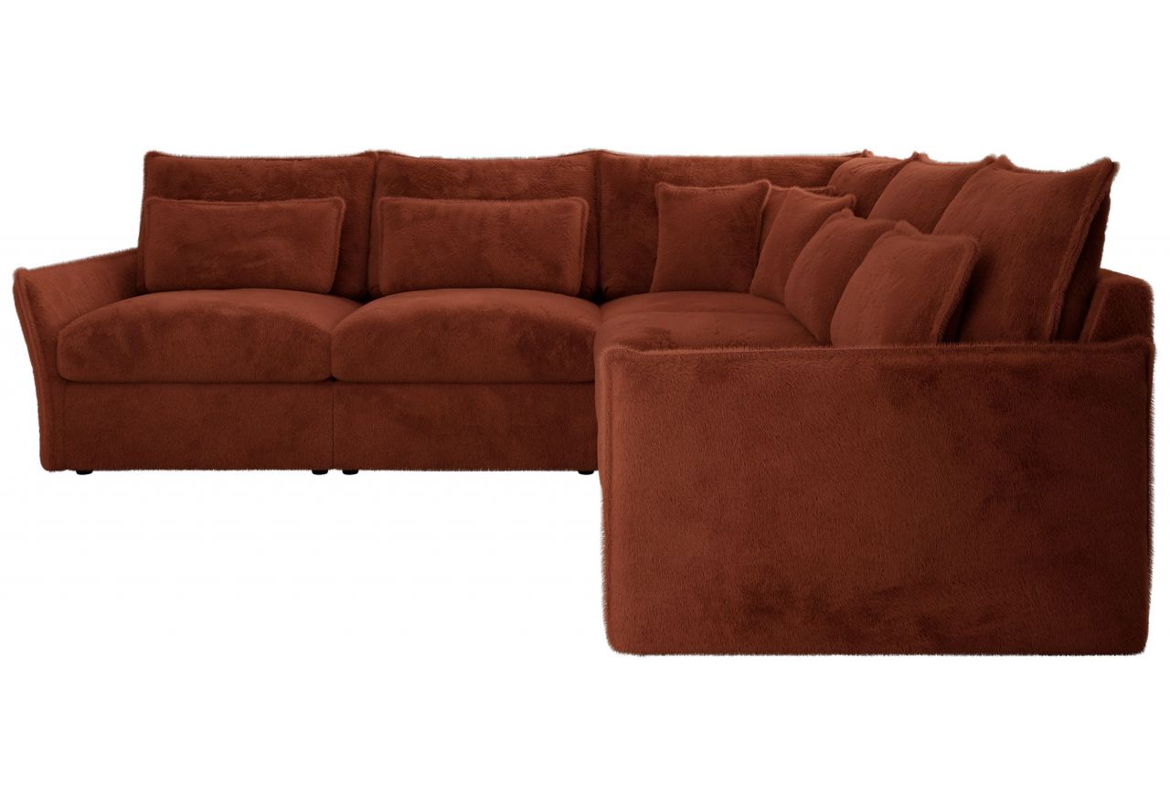 Narożnik VERSO L - uniwersalny - pomarańczowy, plusz