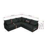 Narożnik VERSO L - uniwersalny - ciemnoszary, struktura